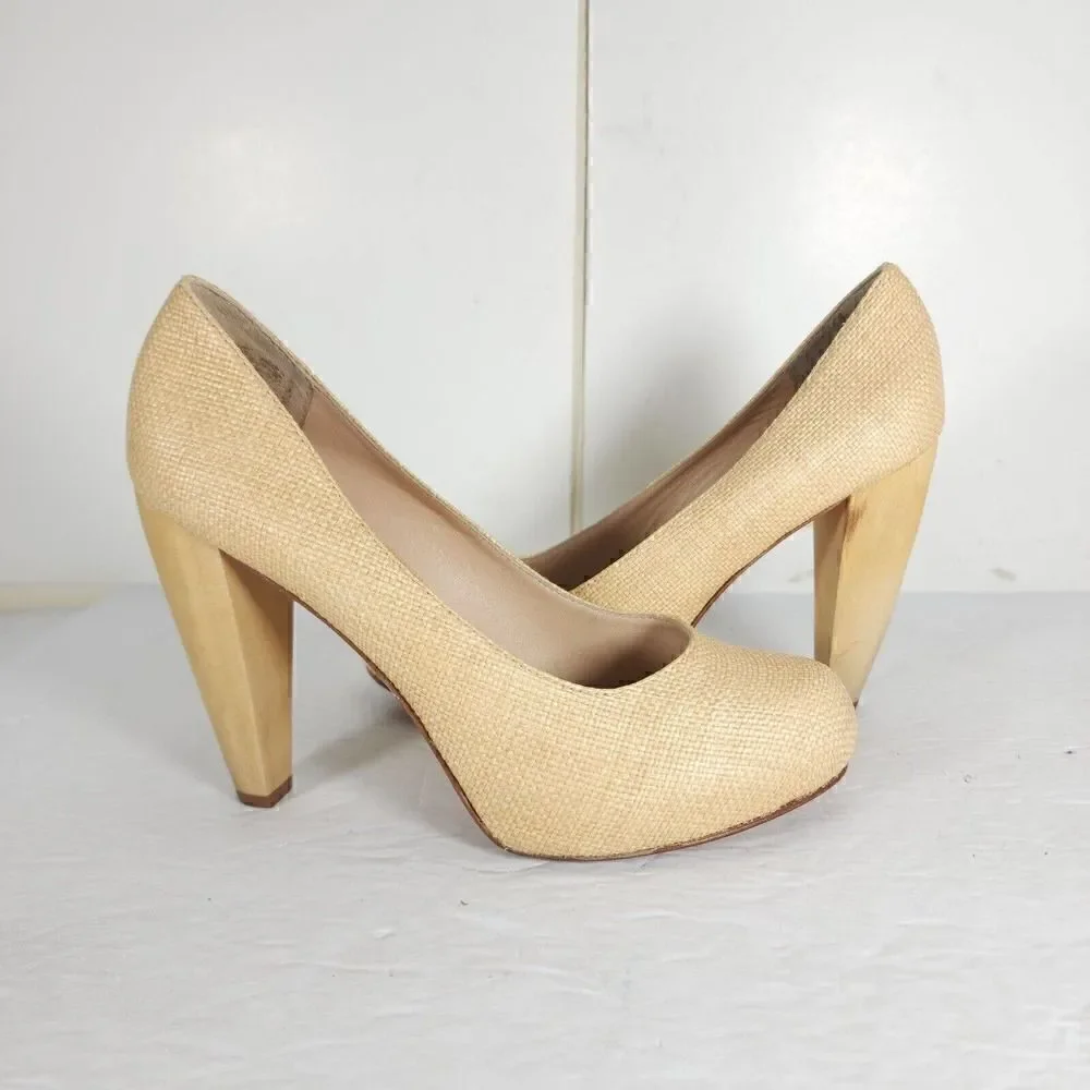 Loeffler Randall Women's Esther US 7,5 B Raffia Pumps Heels Shoes